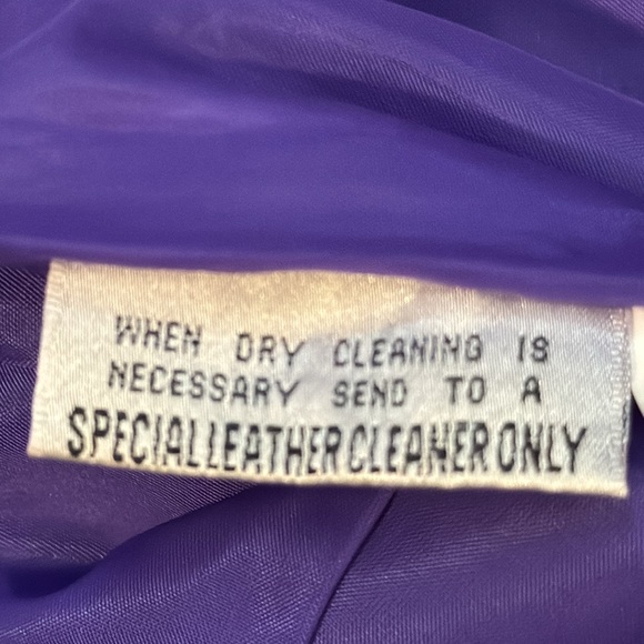 Global Identity Purple Genuine Suede Vintage Lined Back Slit Snap Zip Skirt 9/10 - Picture 5 of 11